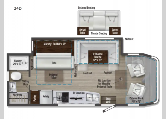 Floorplan - 2025 View 24D Motor Home Class C - Diesel