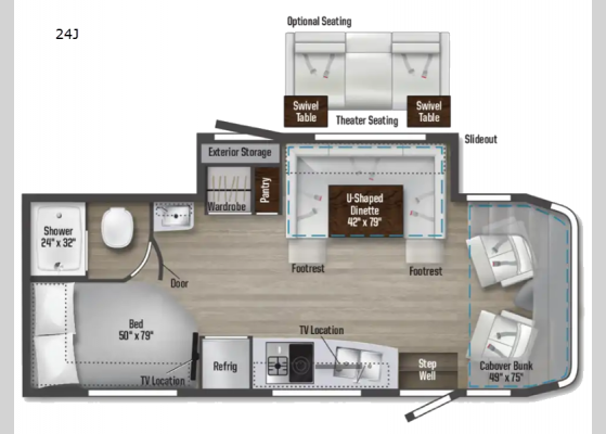 Floorplan - 2025 View 24J Motor Home Class C - Diesel