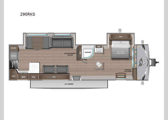 Floorplan - 2025 Jay Flight SLX 290RKS Travel Trailer