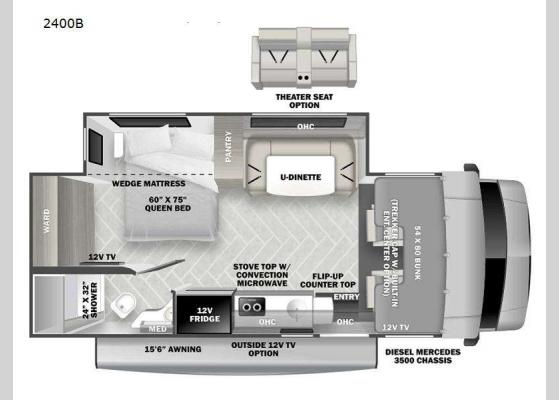 Floorplan - 2024 Sunseeker MBS 2400B Motor Home Class C - Diesel