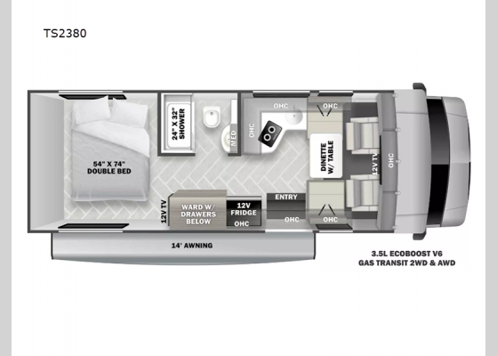 Floorplan - 2024 Sunseeker TS TS2380 Motor Home Class C