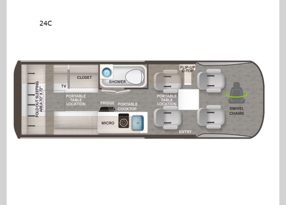 Floorplan - 2024 Tranquility 24C Motor Home Class B - Diesel
