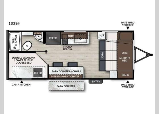 Floorplan - 2026 Apex Nano 183BH Travel Trailer