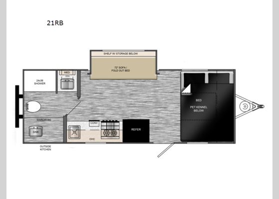 Floorplan - 2024 Falcon 2.0 21RB Travel Trailer