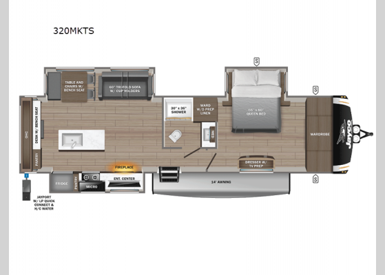 Floorplan - 2025 Eagle HT 320MKTS Travel Trailer