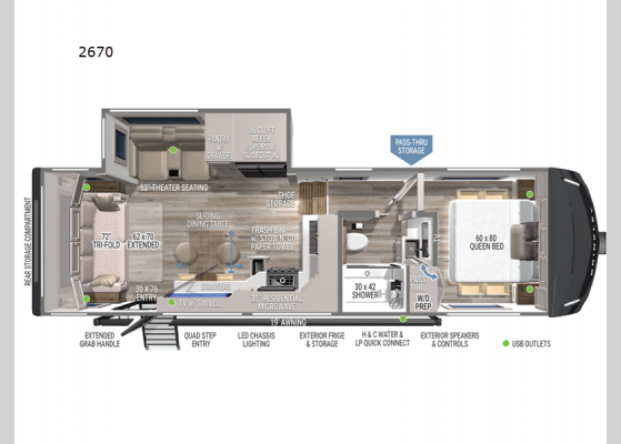 Floorplan - 2025 Model Z 2670 Fifth Wheel