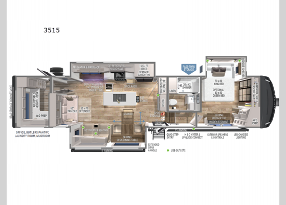 Floorplan - 2025 Model Z 3515 Fifth Wheel