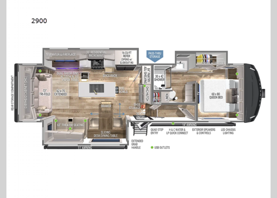 Floorplan - 2025 Model Z 2900 Fifth Wheel