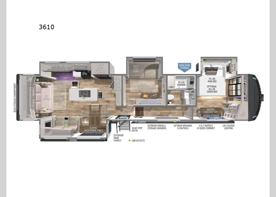 Floorplan - 2025 Model Z 3610 Fifth Wheel