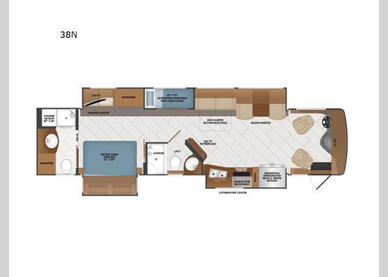 Floorplan - 2025 Discovery 38N Motor Home Class A - Diesel