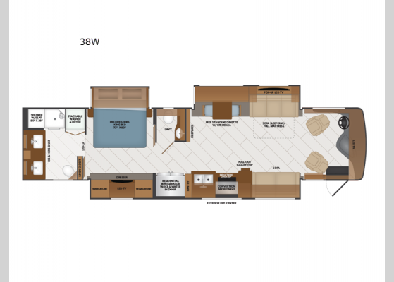 Floorplan - 2025 Discovery 38W Motor Home Class A - Diesel