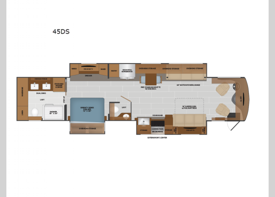 Floorplan - 2025 Palisade 45DS Motor Home Class A - Diesel