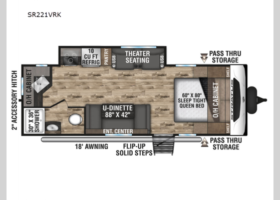 Floorplan - 2024 Stratus SR221VRK Travel Trailer