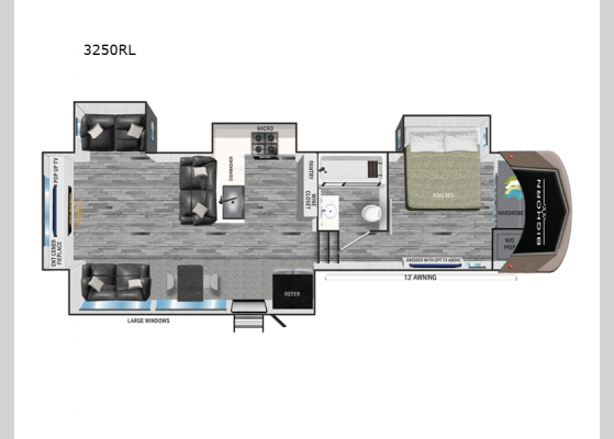 Floorplan - 2024 Bighorn 3205RL Fifth Wheel