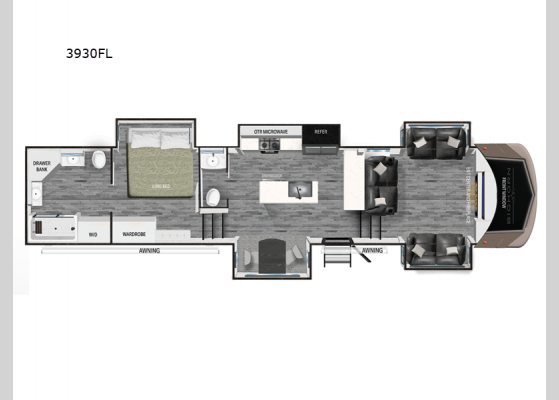 Floorplan - 2024 Bighorn 3930FL Fifth Wheel
