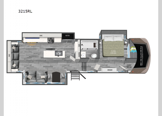 Floorplan - 2024 Bighorn 3215RL Fifth Wheel