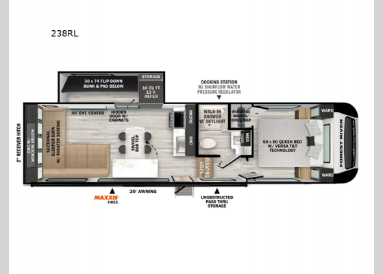 Floorplan - 2025 Impression 238RL Fifth Wheel