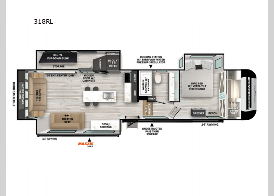 Floorplan - 2025 Impression 318RL Fifth Wheel