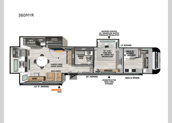 Floorplan - 2025 Impression 360MYR Fifth Wheel