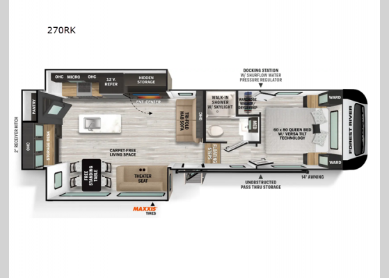 Floorplan - 2025 Impression 270RK Fifth Wheel