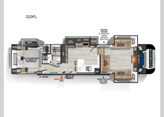 Floorplan - 2025 Impression 320FL Fifth Wheel