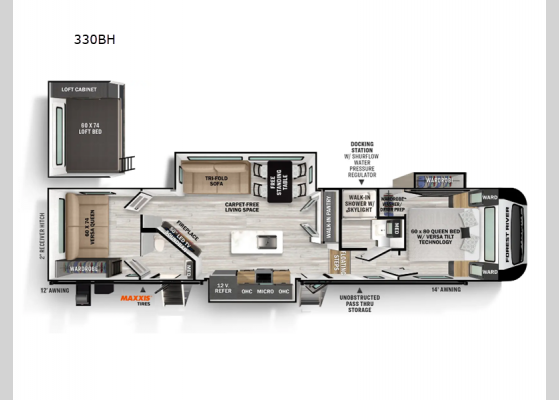 Floorplan - 2025 Impression 330BH Fifth Wheel