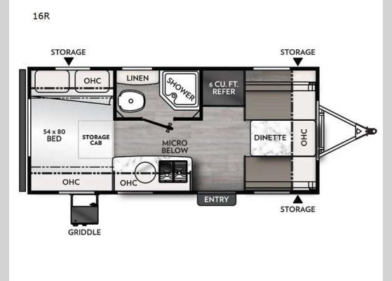 Floorplan - 2025 Remote 16R Travel Trailer