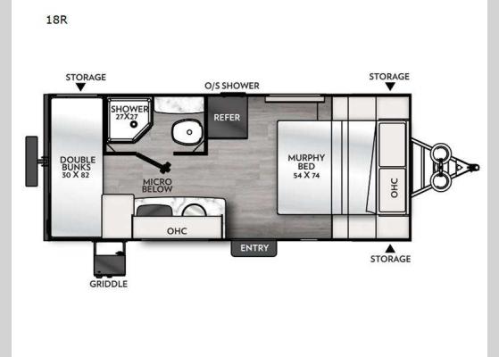 Floorplan - 2025 Remote 18R Travel Trailer