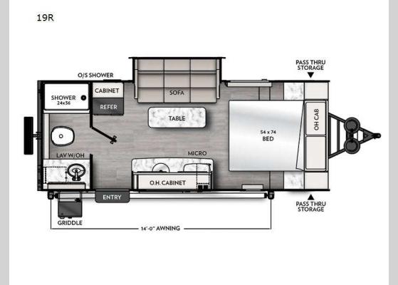 Floorplan - 2025 Remote 19R Travel Trailer