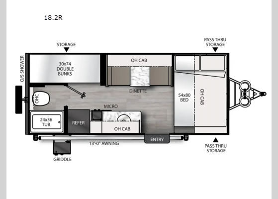 Floorplan - 2025 Remote 18.2R Travel Trailer