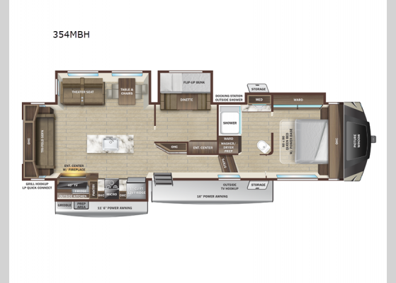 Floorplan - 2025 Roamer 354MBH Fifth Wheel