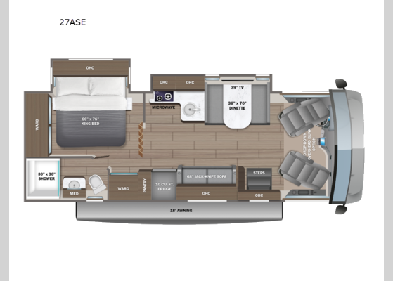 Floorplan - 2026 Alante SE 27ASE Motor Home Class A