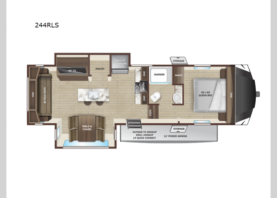 Floorplan - 2025 Roamer Light Duty 244RLS Fifth Wheel