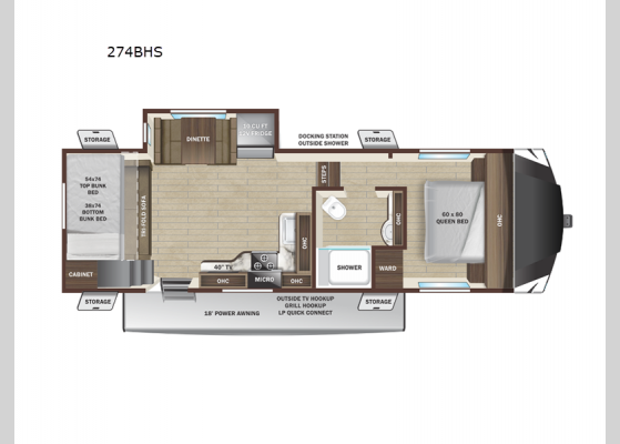 Floorplan - 2025 Roamer Light Duty 274BHS Fifth Wheel