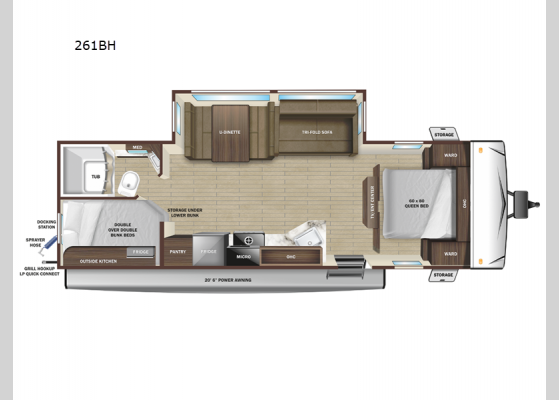 Floorplan - 2025 Range Lite 261BH Travel Trailer