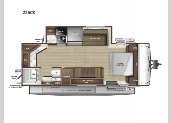 Floorplan - 2025 Range Lite 225CK Travel Trailer