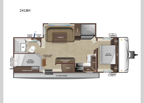 Floorplan - 2025 Range Lite 241BH Travel Trailer