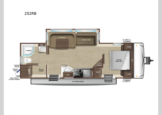 Floorplan - 2025 Range Lite 252RB Travel Trailer