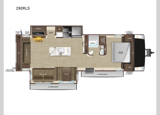 Floorplan - 2025 Open Range Light 290RLS Travel Trailer