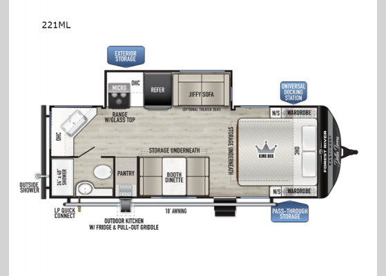 Floorplan - 2025 Della Terra 221ML Travel Trailer