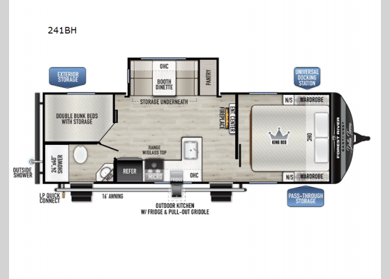 Floorplan - 2025 Della Terra 241BH Travel Trailer