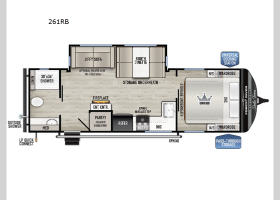 Floorplan - 2025 Della Terra 261RB Travel Trailer