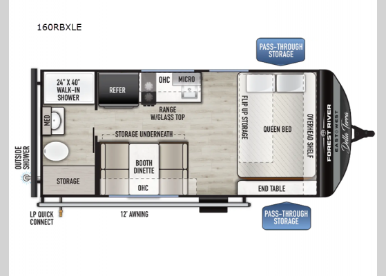 Floorplan - 2025 Della Terra LE 160RBXLE Travel Trailer