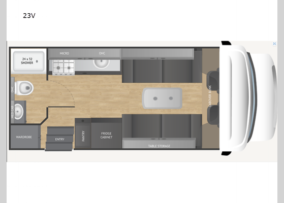 Floorplan - 2025 Viper 23V Motor Home Class B+