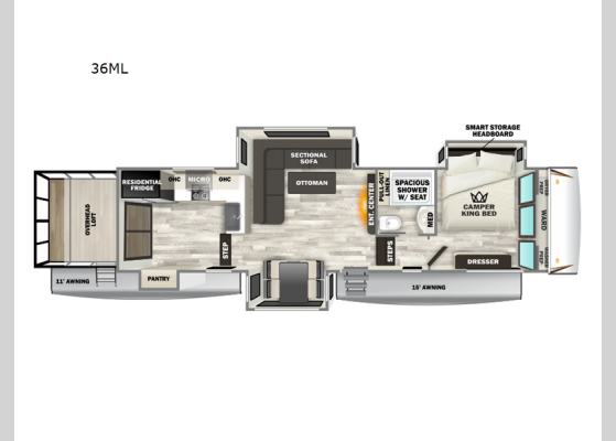 Floorplan - 2025 Sabre 36ML Fifth Wheel