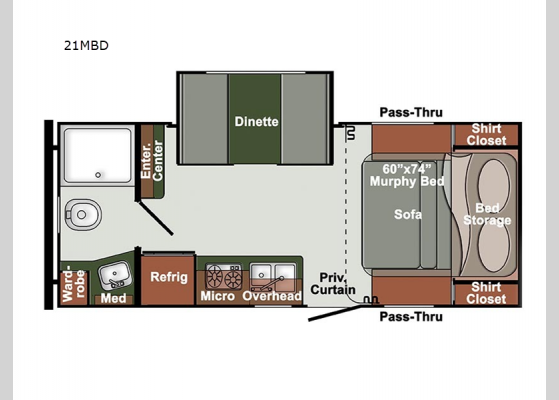 Floorplan - 2024 Streamlite SVT 21MBD Travel Trailer