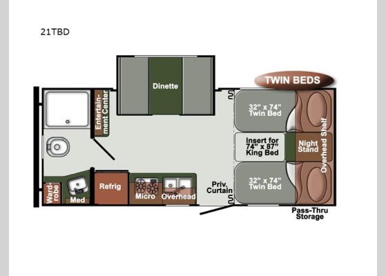 Floorplan - 2024 Streamlite SVT 21TBD Travel Trailer