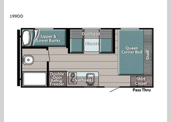 Floorplan - 2024 Innsbruck Super Lite 199DD Travel Trailer