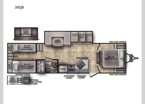 Floorplan - 2024 Shasta 30QB Travel Trailer