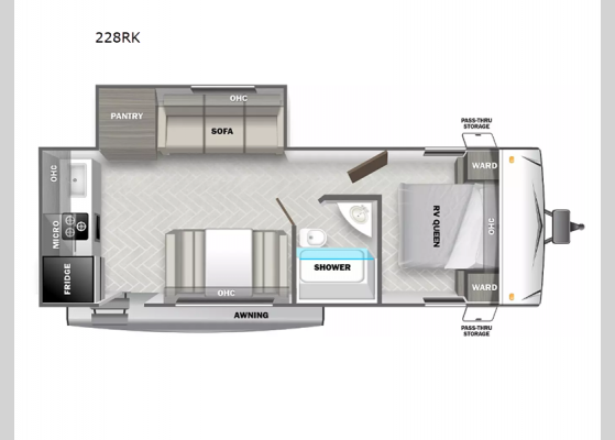 Floorplan - 2024 EVO Select 228RK Travel Trailer